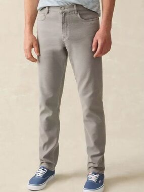 Faherty Men's Stretch Terry 5 Pocket Pants jeans grey s 42